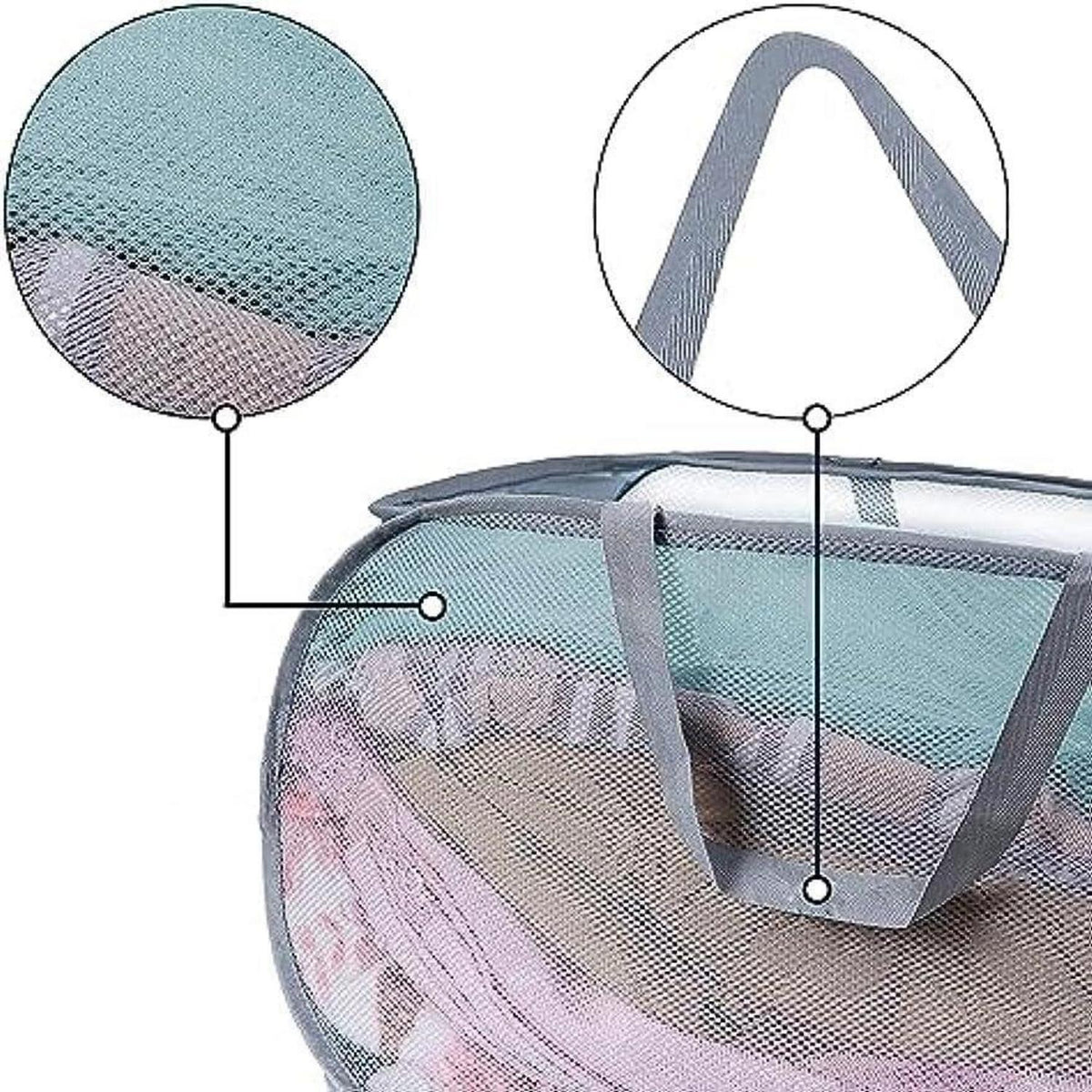 Faltbarer Wäschekorb Pop-Up 2er Set Grau – Wäschetonne für Reisen