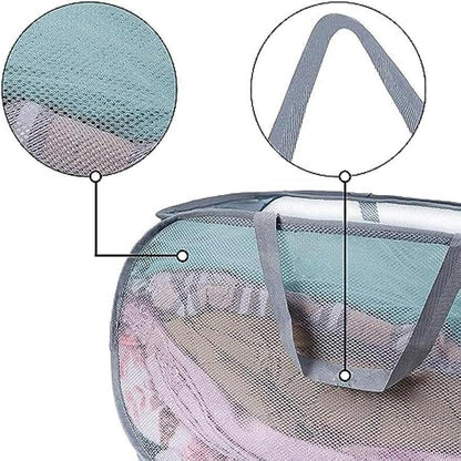 Faltbarer Wäschekorb Pop-Up 2er Set Grau – Wäschetonne für Reisen
