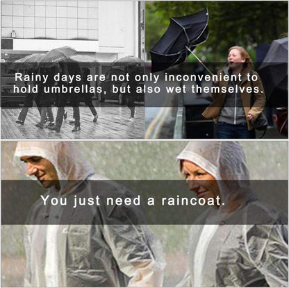 LEBEXY Regenponcho Damen Herren Regencape Kapuze wiederverwendbar Atmungsaktiv