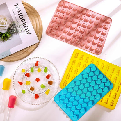 Gummibärchen Silikonform Set Bonbon Schokoladenform Herz Eiswürfel Süssigkeiten