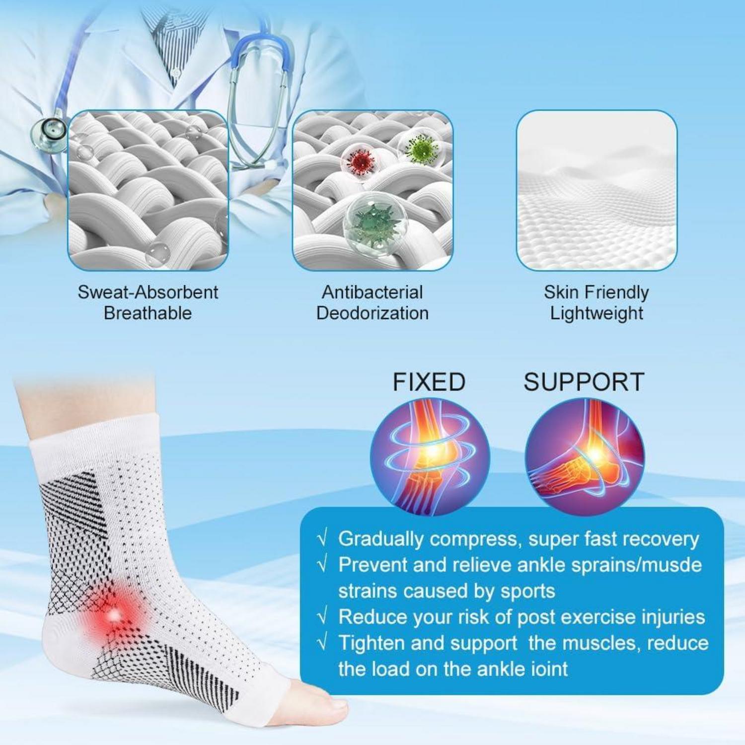 ACWOO Kompressionssocken 4 Paar Plantarfasziitis Fußbandage für Herren Damen