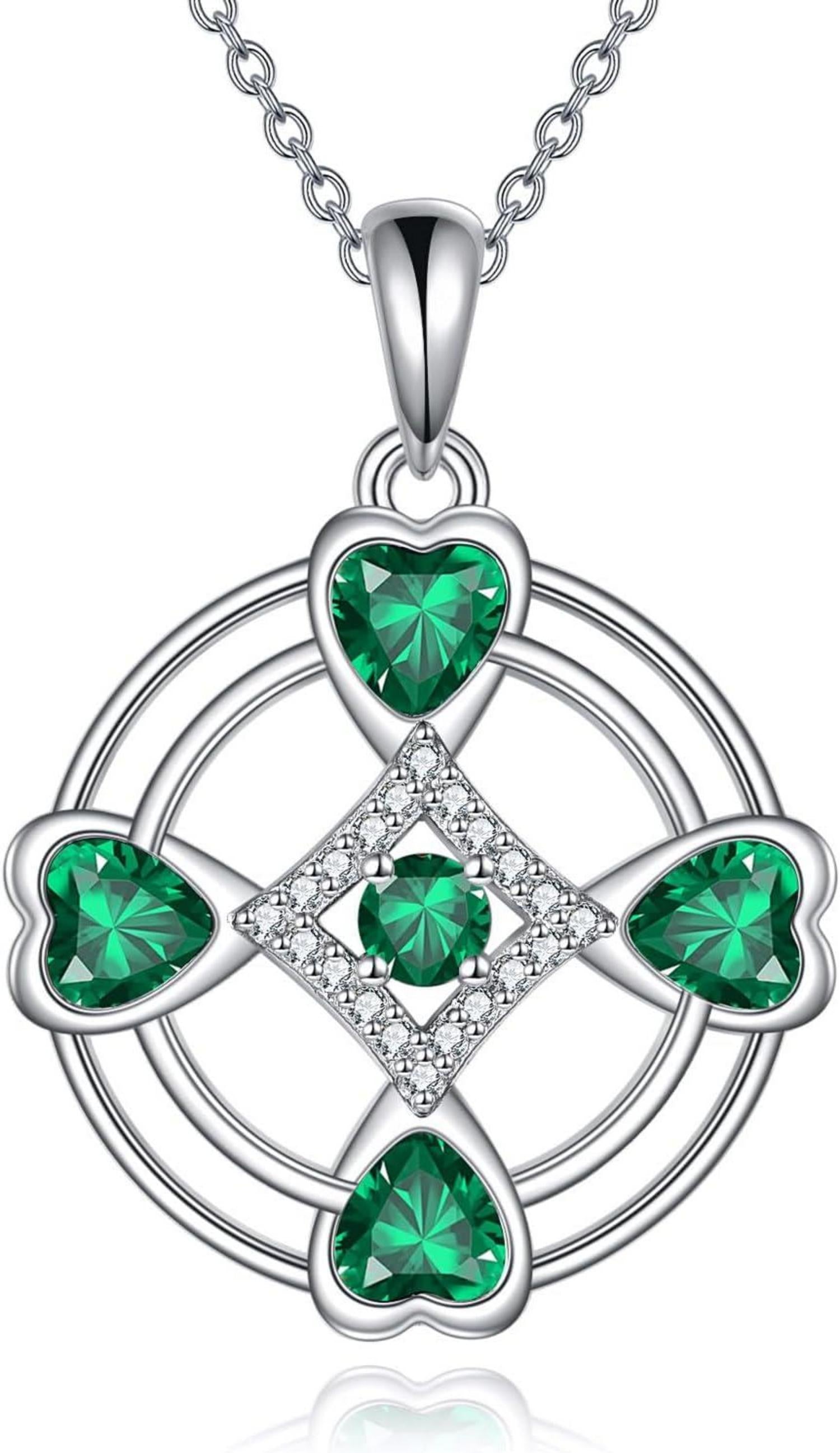 Vierblättriges Kleeblatt Halskette 925 Sterling Silber