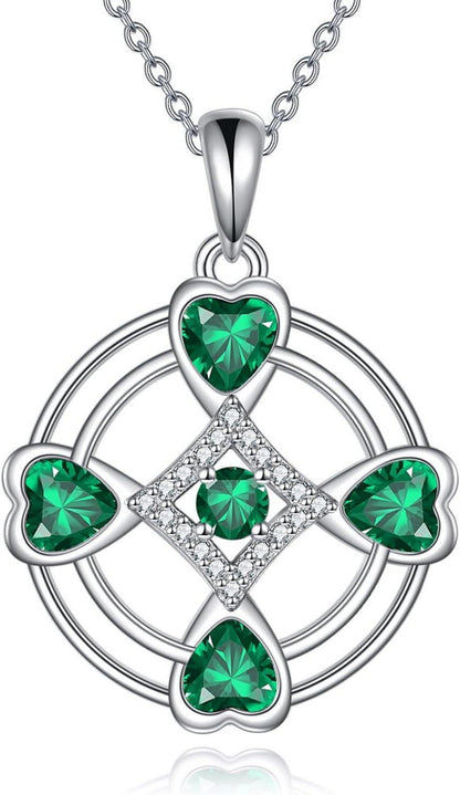 Vierblättriges Kleeblatt Halskette 925 Sterling Silber