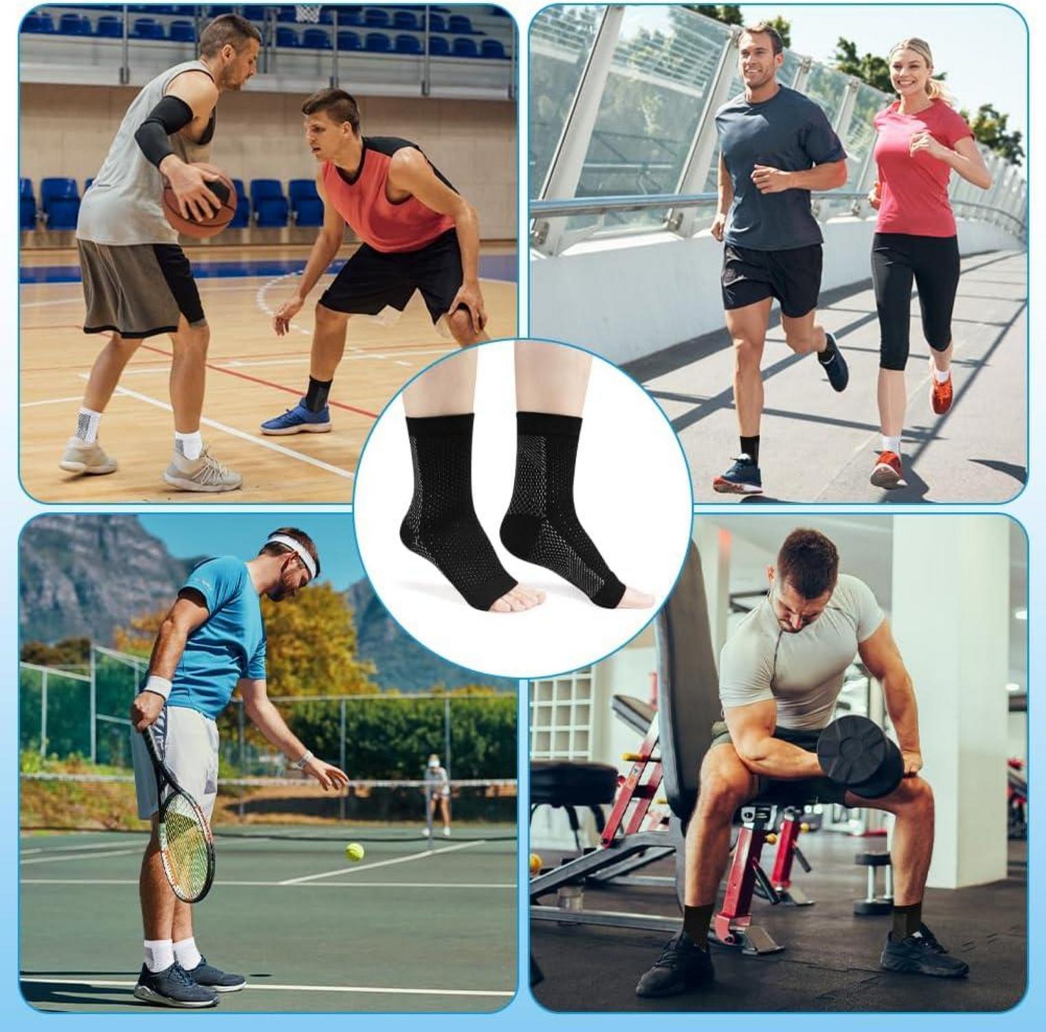 Orthopädische Kompressionssocken 4 Paar Schwarz S/M für Fußschmerzen