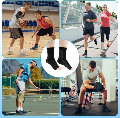 Orthopädische Kompressionssocken 4 Paar Schwarz S/M für Fußschmerzen