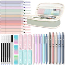 Pastell Textmarker 12er Set, Druckbleistifte 6 Stück, Gelstifte 5er