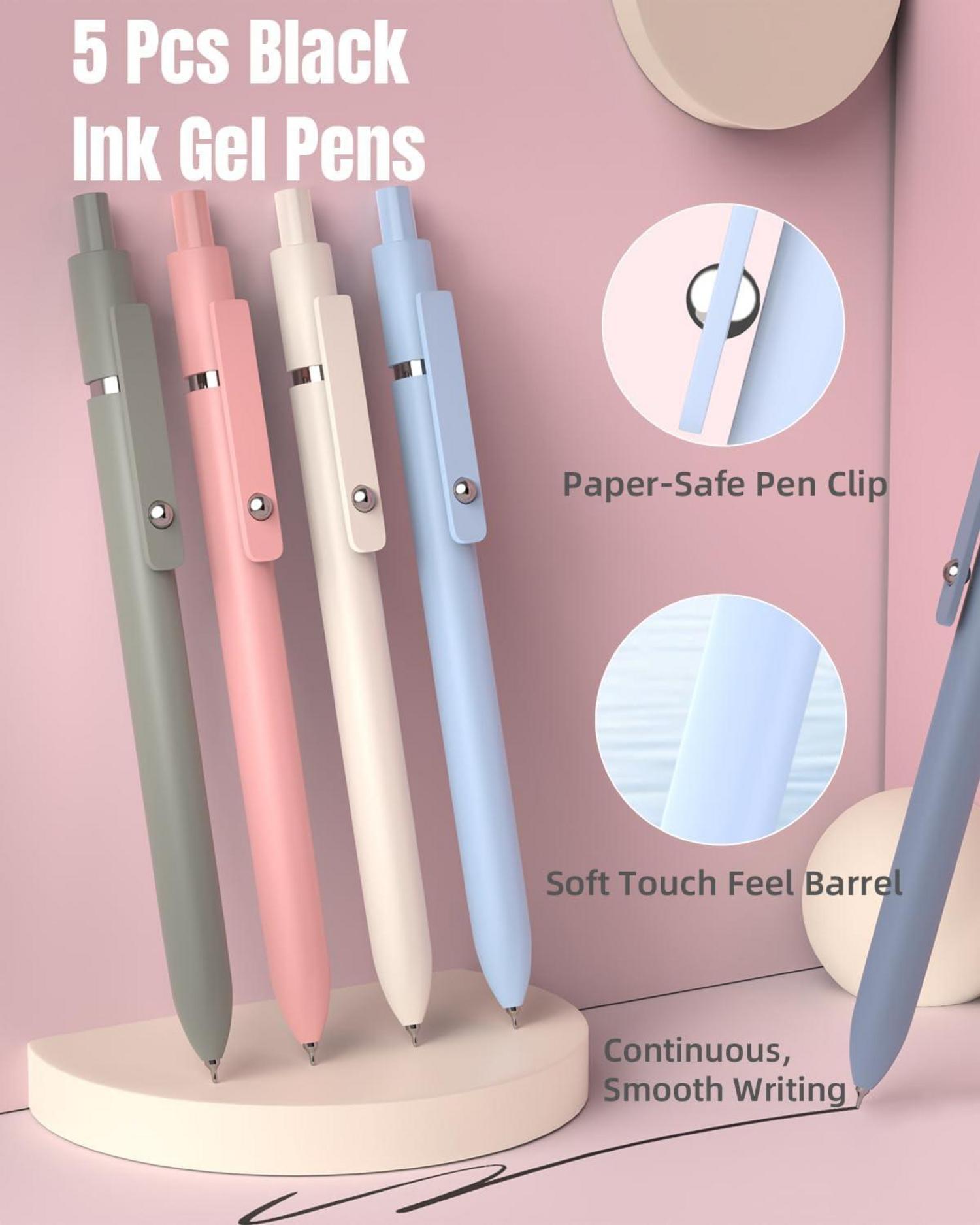 39er Set Schulsachen: 12 Pastell Textmarker, 5 Gelstifte, 6 Druckbleistifte, Stifteetui für Mädchen