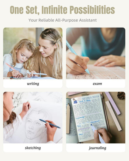 Pastell Textmarker Gelstifte Druckbleistift Set Mäppchen für Mädchen