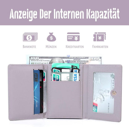 Geldbörse Damen Klein PU Leder Münzfach 7 Kartenfächer