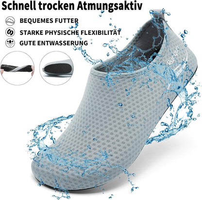 Racqua Wasserschuhe Badeschuhe Strandschuhe Barfußschuhe Gr.34-47 Grau