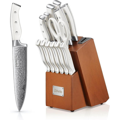 Messerblock mit Messerschärfer 14 TLG Messerset Holzblock