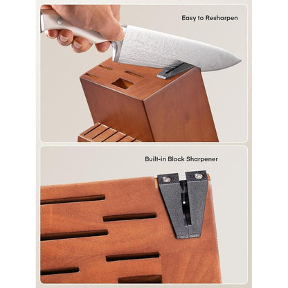 Messerblock mit Messerschärfer 14 TLG Messerset Holzblock