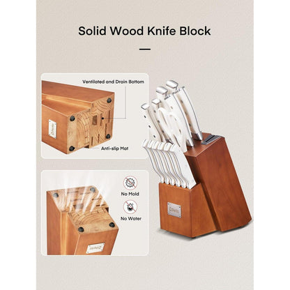 Messerblock mit Messerschärfer 14 TLG Messerset Holzblock