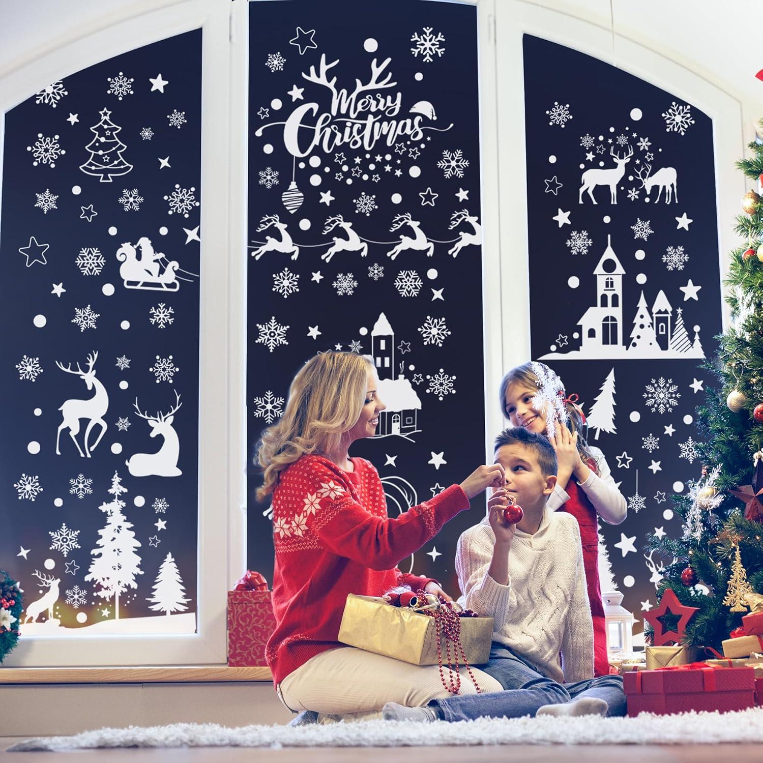 Fensterbilder Weihnachten Rentier 148 Stk PVC Aufkleber