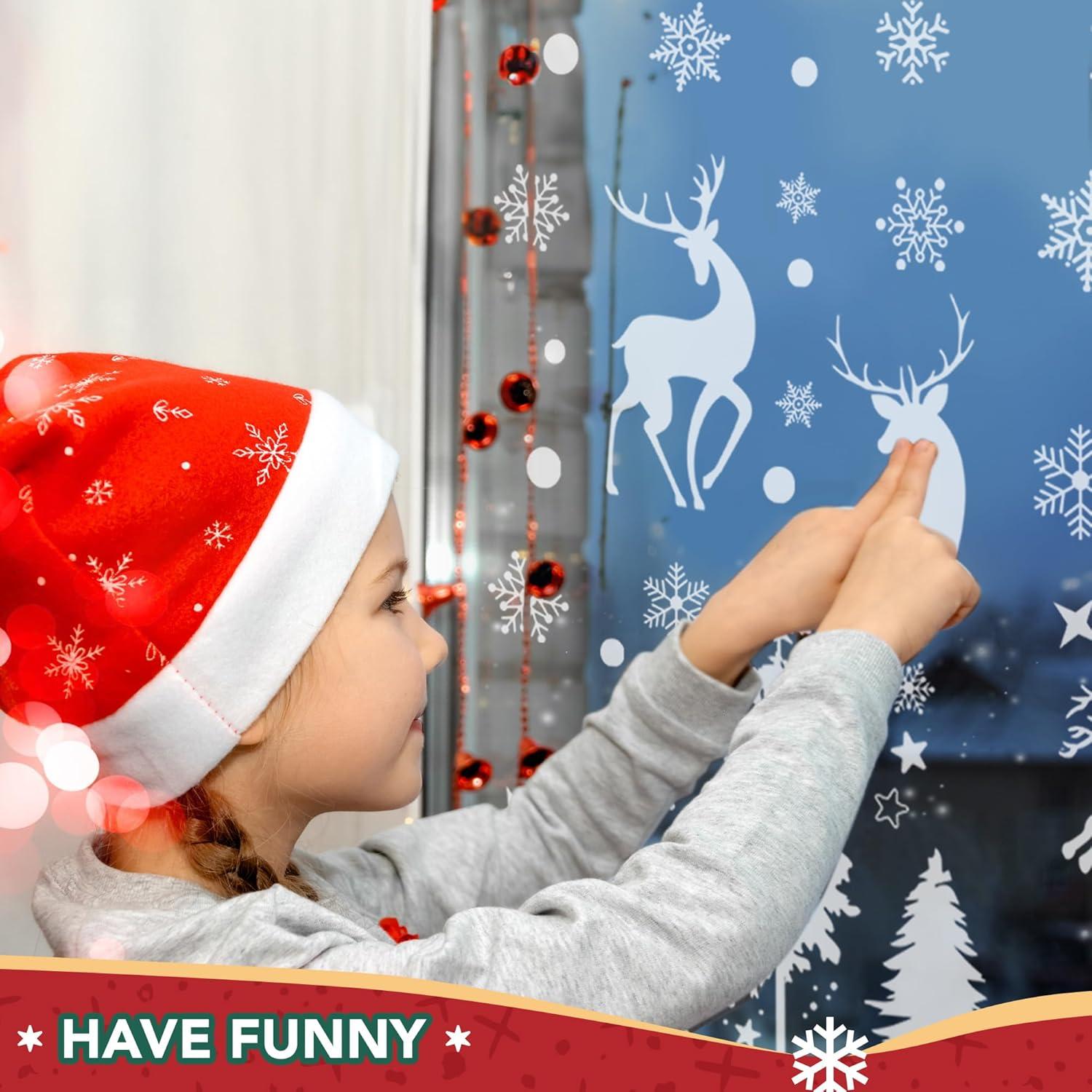 Fensterbilder Weihnachten Rentier 148 Stk PVC Aufkleber