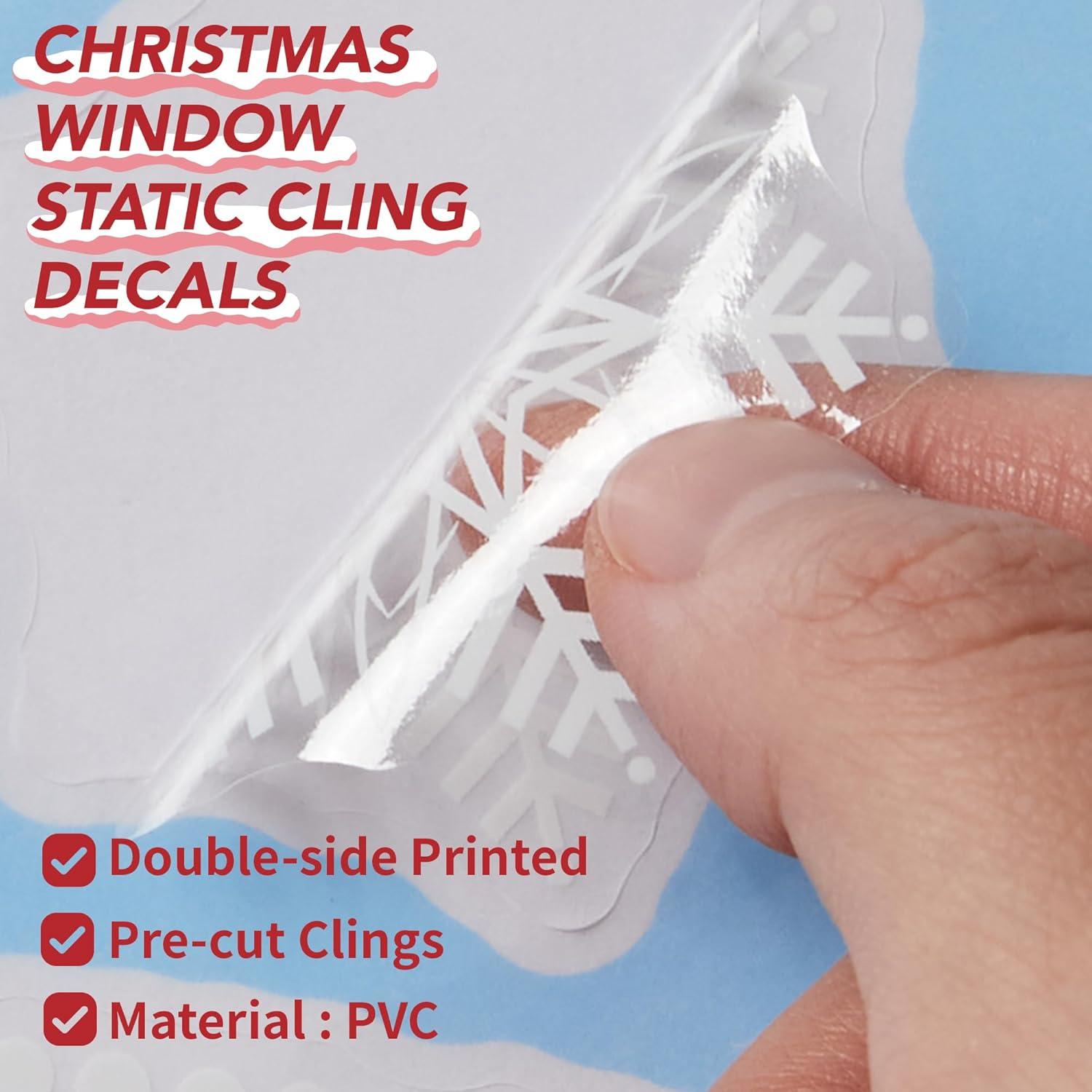 Deconovo Weihnachts Fensterbilder Rentier PVC 148 Stk 20x30 cm