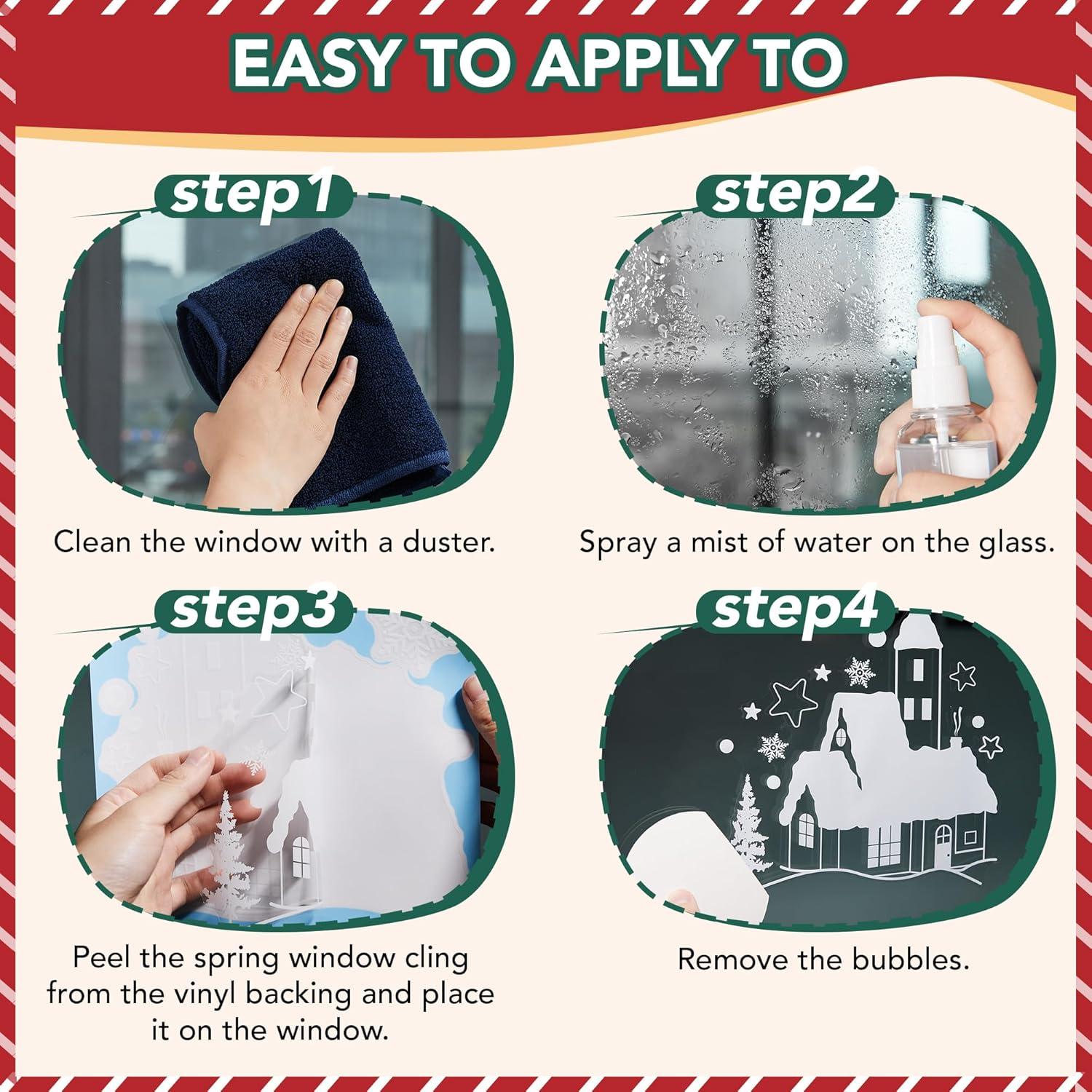 Weihnachten Fenstersticker Rentier 148 Stk PVC Aufkleber 20x30cm