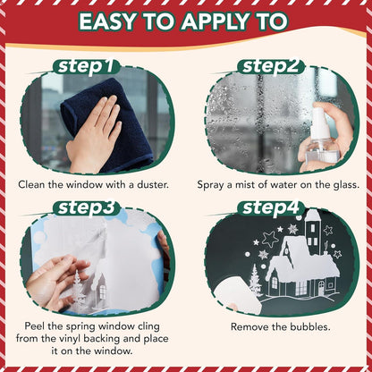 Weihnachten Fenstersticker Rentier 148 Stk PVC Aufkleber 20x30cm