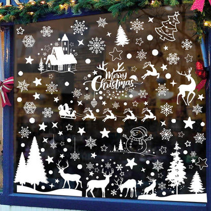 Deconovo Weihnachts Fensterbilder Rentier PVC 148 Stk 20x30 cm