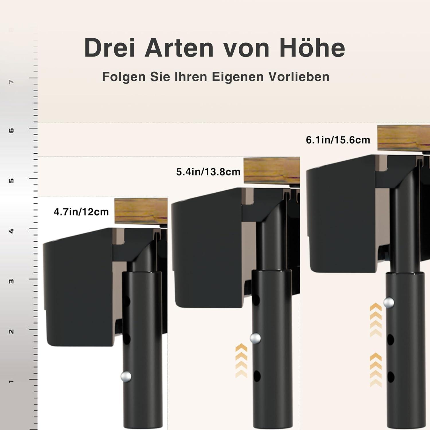 Monitor Ständer Holz Feuerfarben Höhenverstellbar Büro & Home
