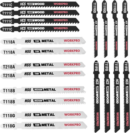 20tlg. Stichsägeblätter Set HSS/HCS T-Schaft Holz Metall