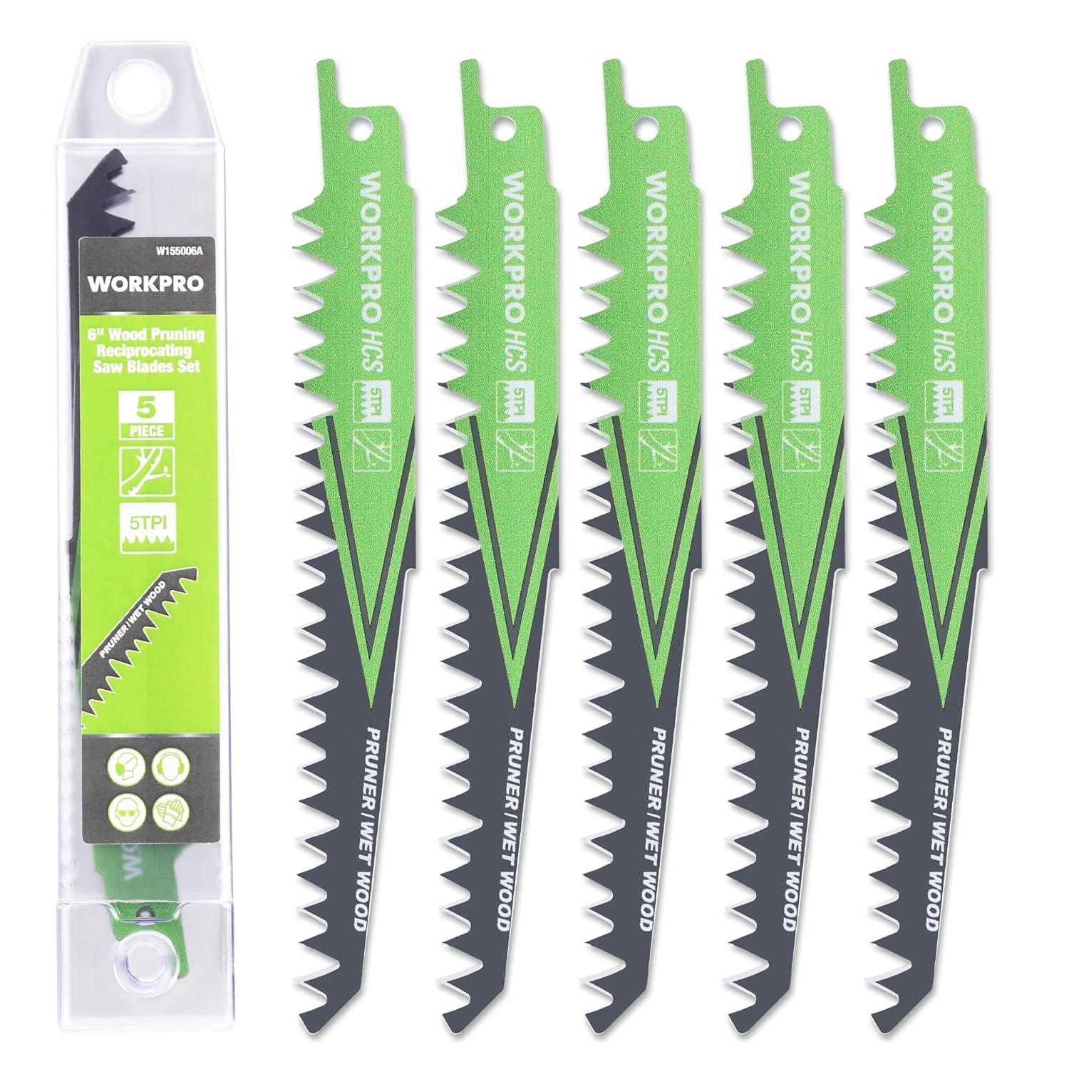 WORKPRO Säbelsägeblätter 5-teilig Set, 152mm 5TPI HCS