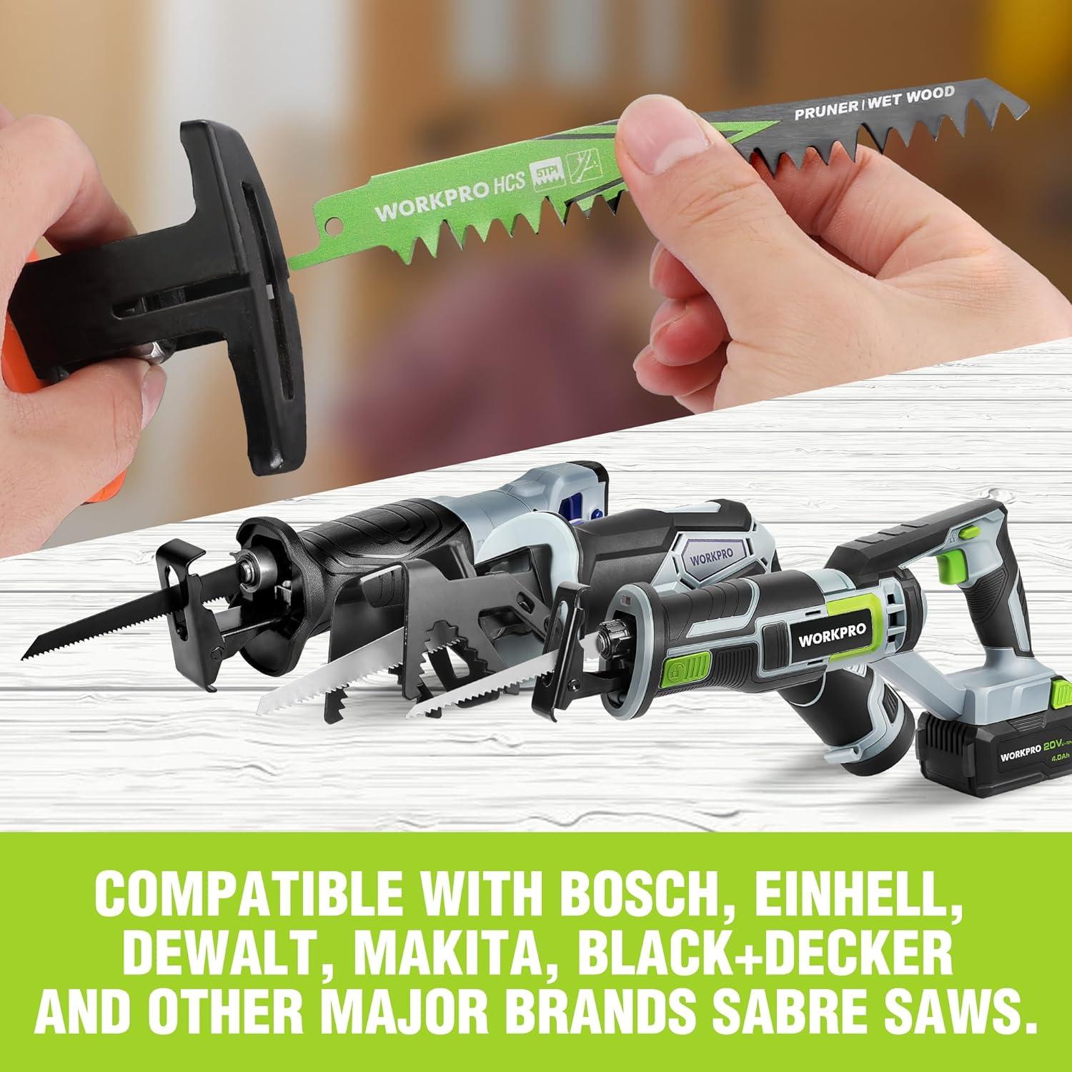 WORKPRO Säbelsägeblätter Set 5-teilig 152mm 5TPI HCS Zweigen Schnitt Kaufland