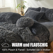 Plüsch Bettwäsche 220x240 Grau Winter Flauschig mit