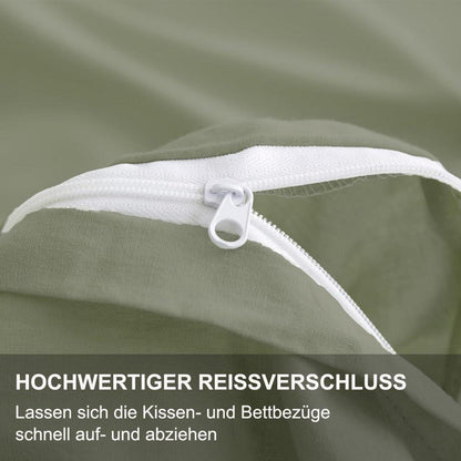 Beqnat Bettwäsche-Set 135x200 Grün 4-teilig Mikrofaser