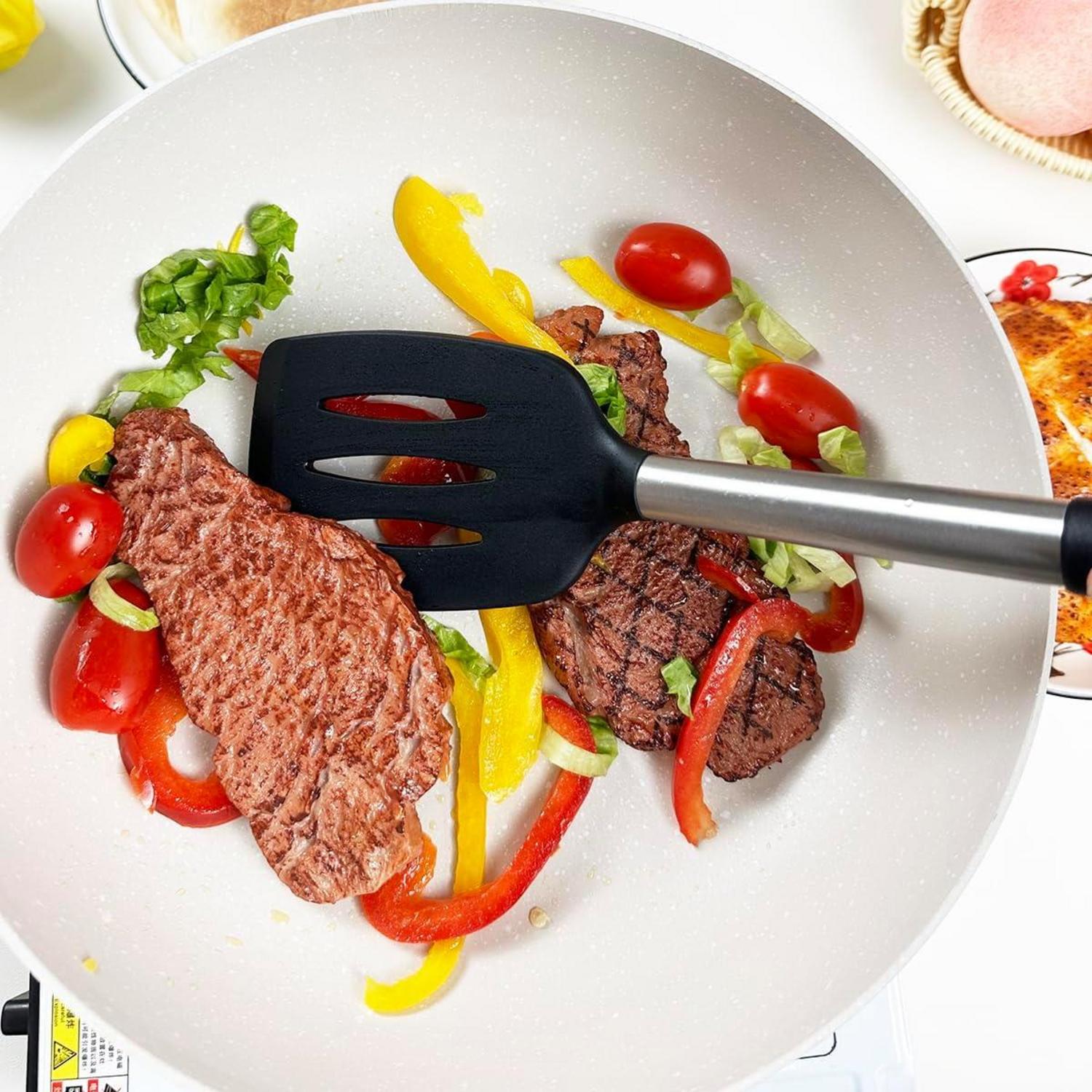 Pfannenwender Silikon Spatel Set hitzebeständig, 3-teilig