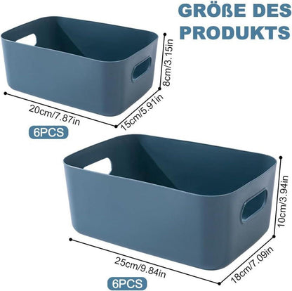 wintfarm Aufbewahrungsboxen Kunststoff 12er Set in 6 Farben 2 Größen