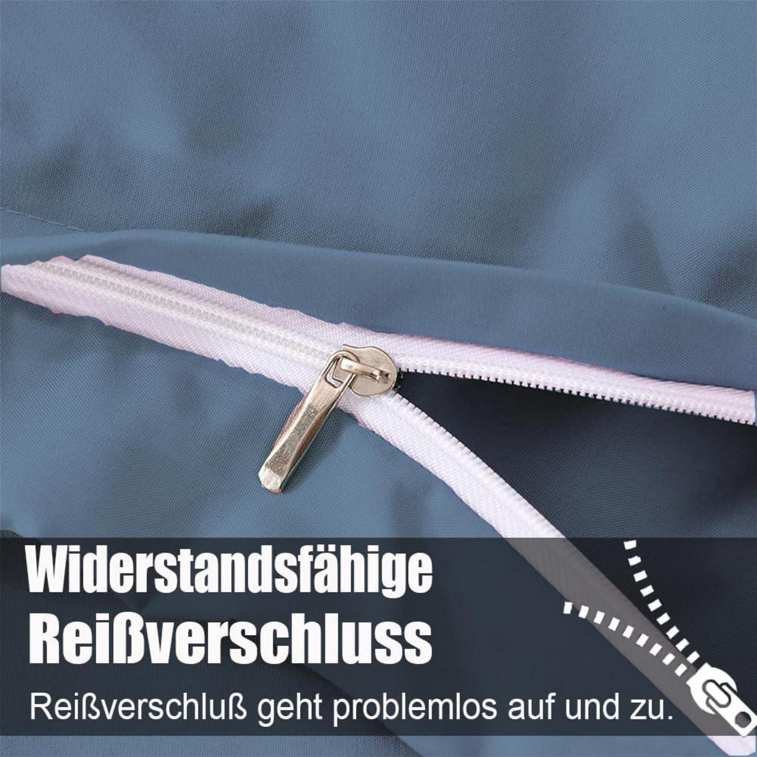 Bettwäsche Mikrofaser Set 200x200 cm Hellblau mit Kissenbezug 80x80 cm