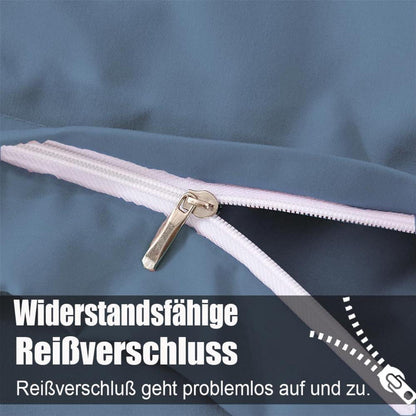 Bettwäsche Mikrofaser Set 200x200 cm Hellblau mit Kissenbezug 80x80 cm