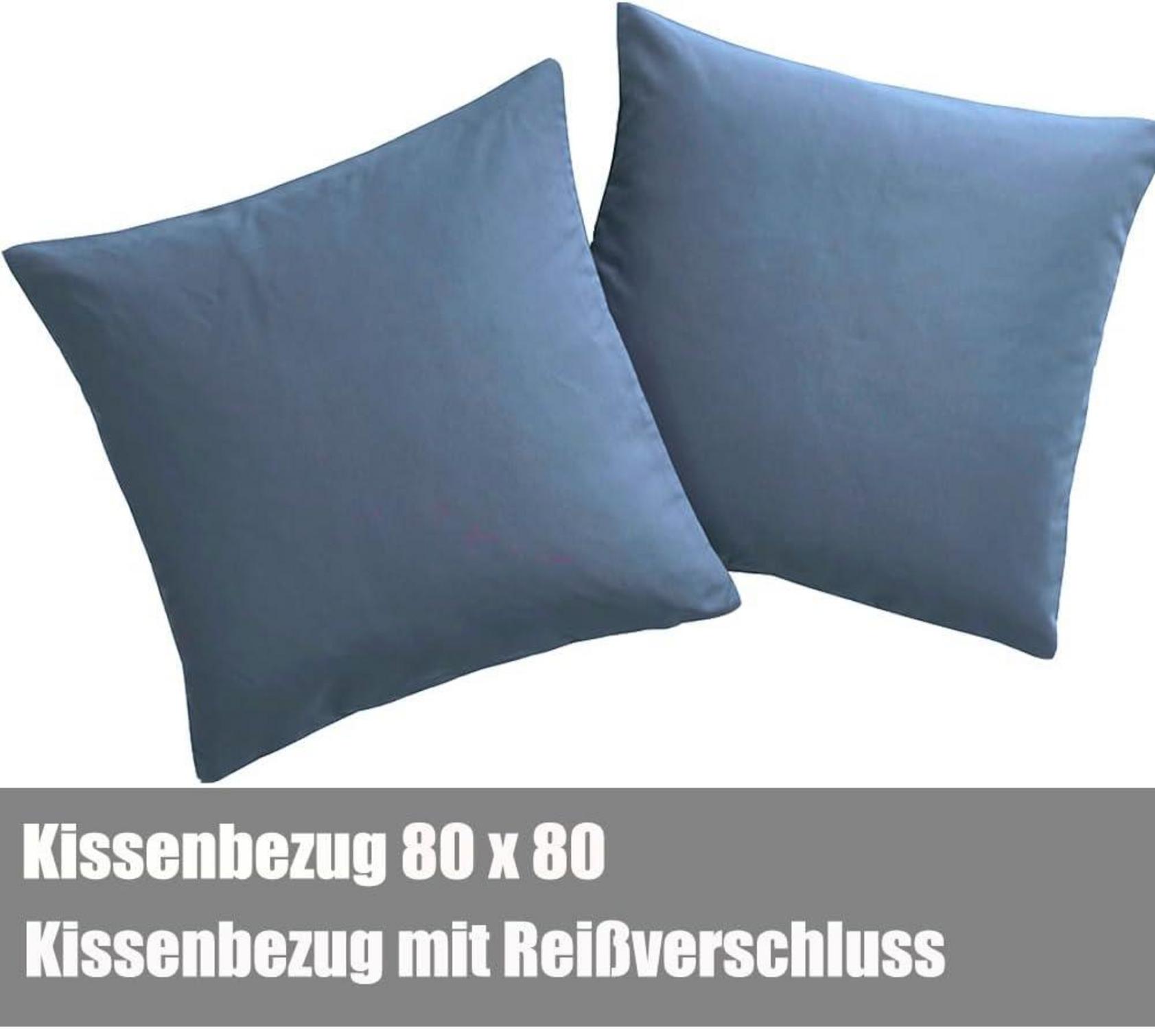 Soifox Bettwäsche 200x200 Hellblau bügelfrei Mikrofaser Set 2er Kissenbezug
