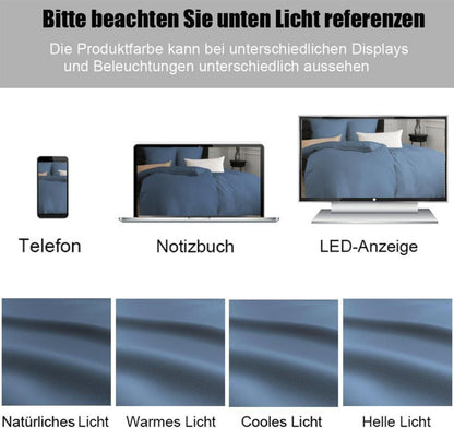 Soifox Bettwäsche 200x200 Hellblau bügelfrei Mikrofaser Set 2er Kissenbezug
