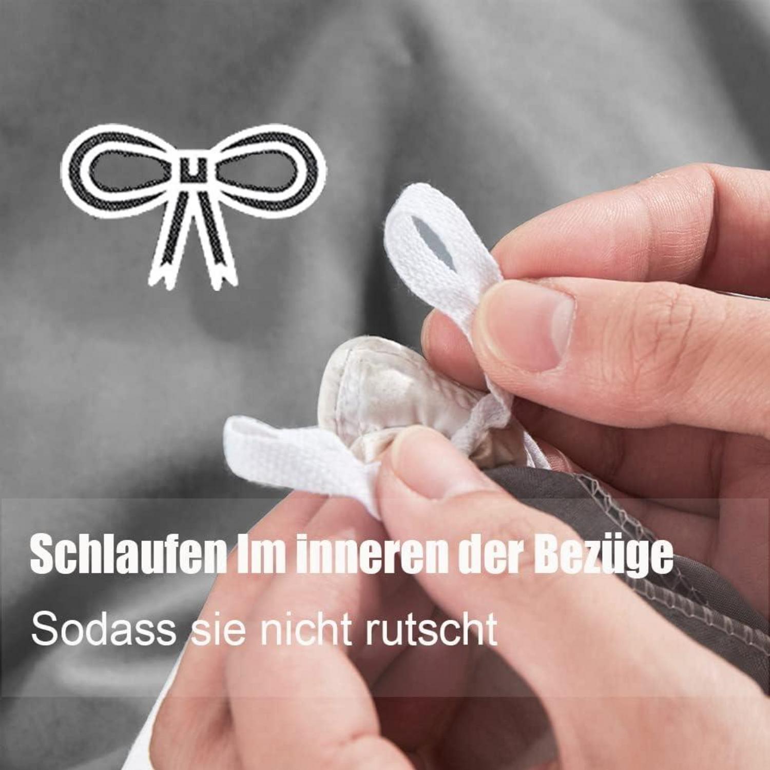 Soifox Anthrazit Bettwäsche-Set 135x200 Mikrofaser mit Reißverschluss