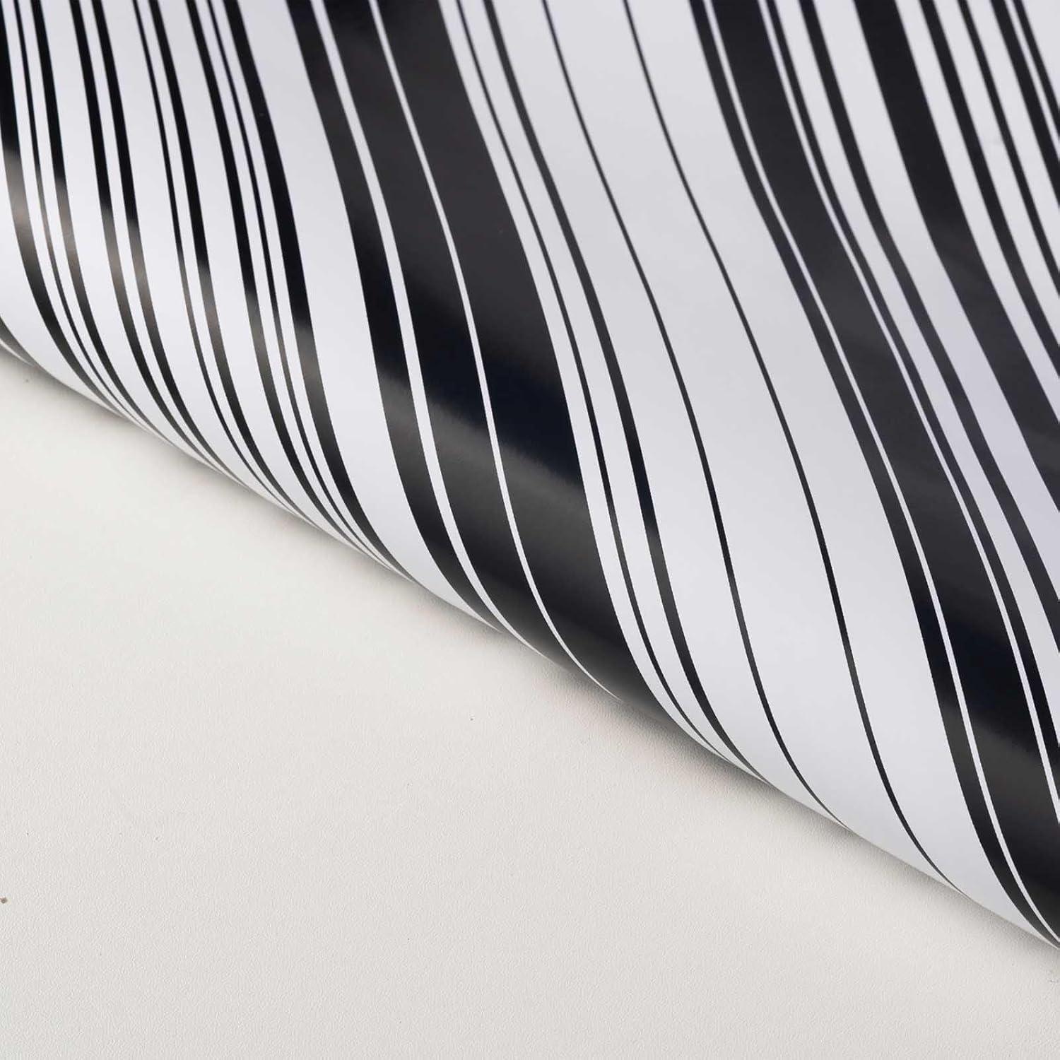 Geschenkpapier Set 3 Schwarz Weiß Muster 43cm x 3m - Hochwertiges