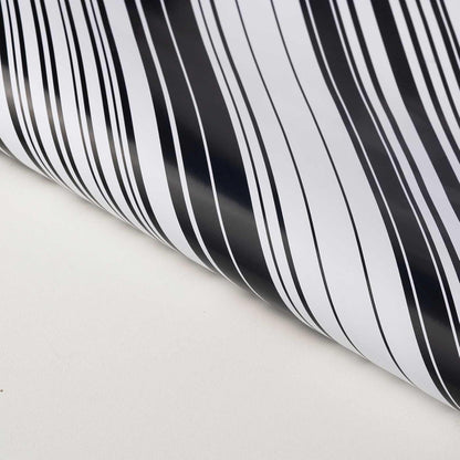 Geschenkpapier Set 3 Schwarz Weiß Muster 43cm x 3m - Hochwertiges