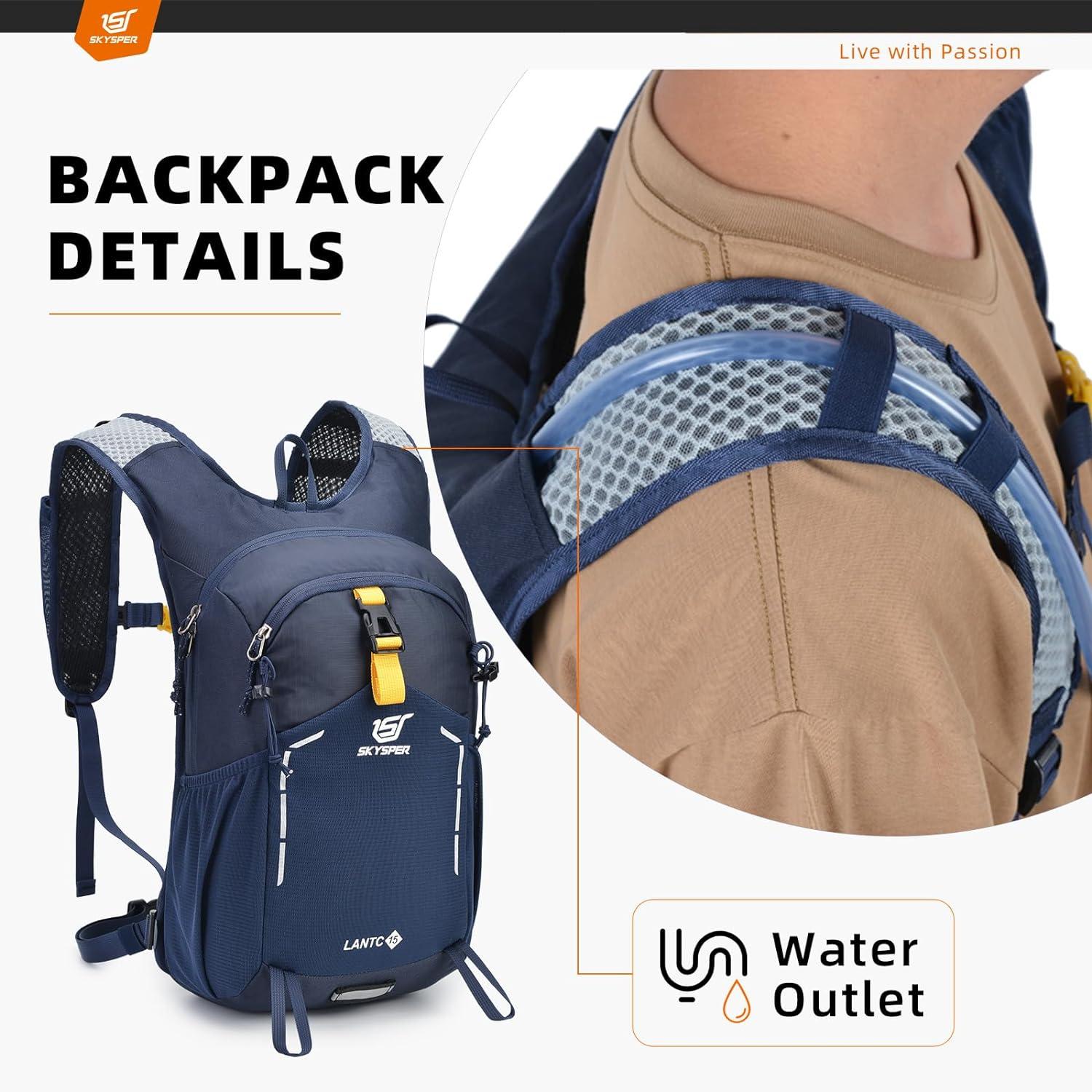 Wanderrucksack 15L: Tagesrucksack Trekkingrucksack Marineblau