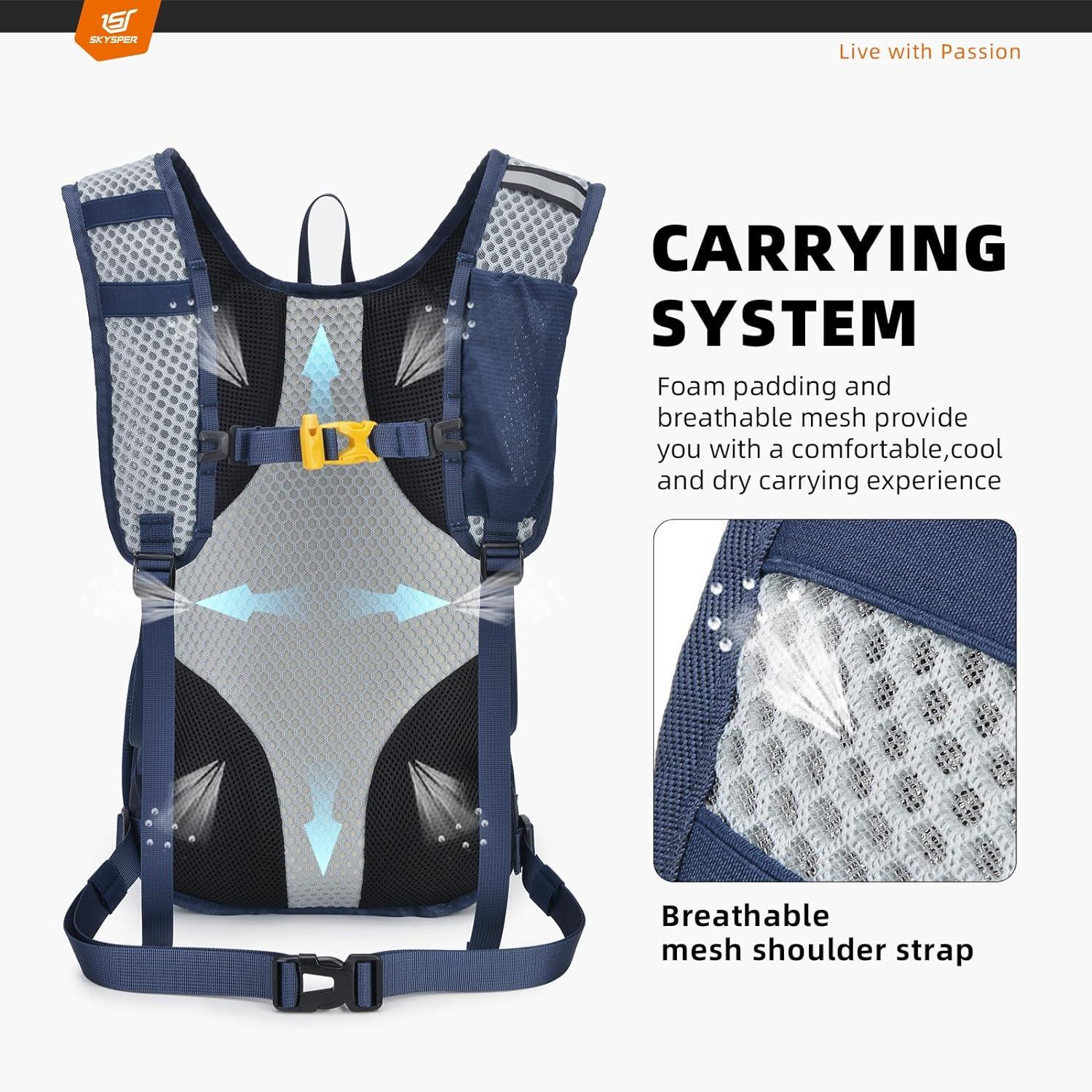 SKYSPER 15L Wanderrucksack Tagesrucksack Trekkingrucksack Marineblau