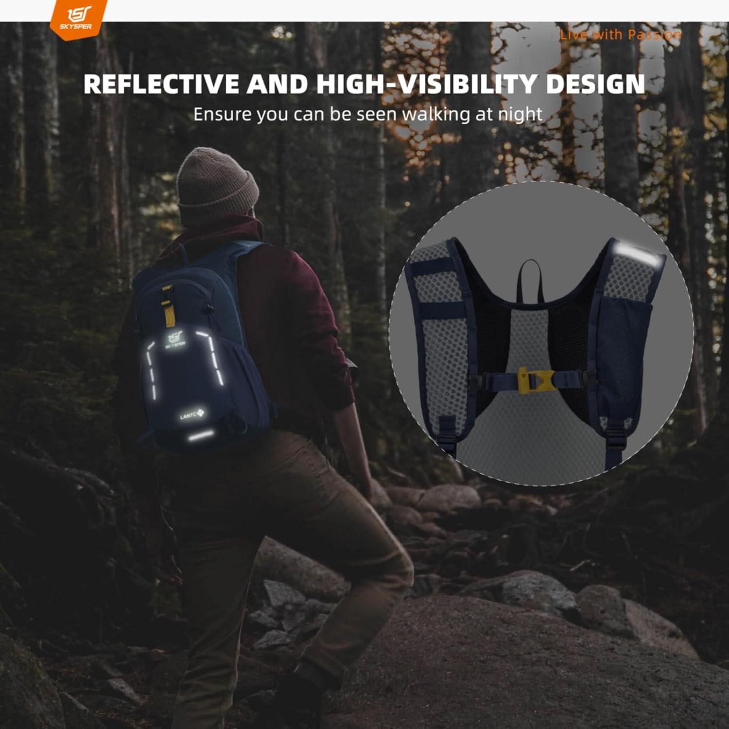 Wanderrucksack 15L Trekkingrucksack Tagesrucksack Damen Herren Blau