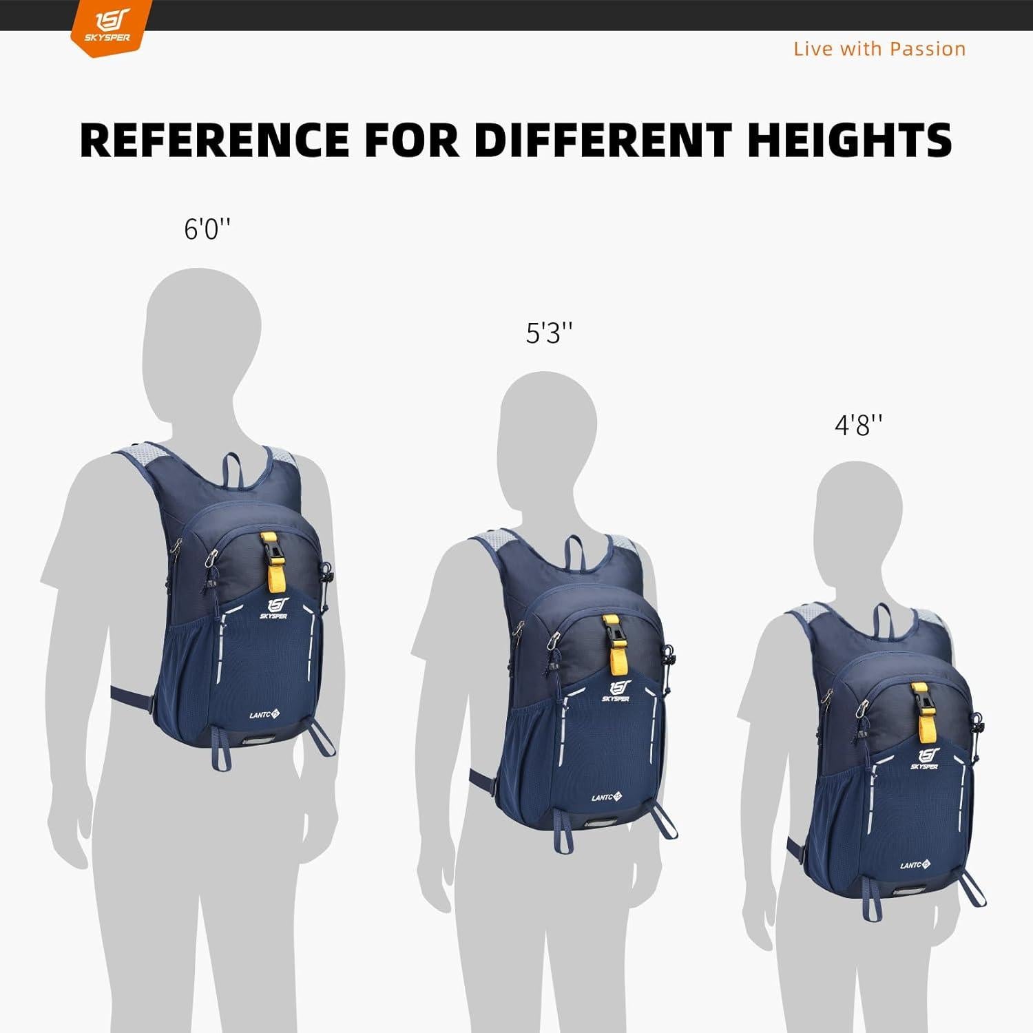 SKYSPER 15L Wanderrucksack Tagesrucksack Trekkingrucksack Marineblau