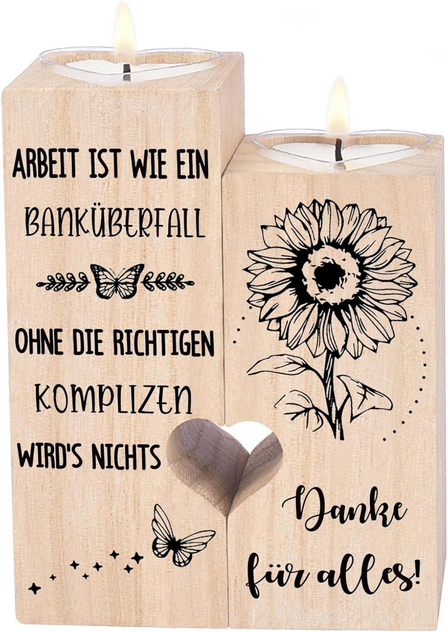Personalisierter Kerzenhalter für Kollegen - Danke Geschenke