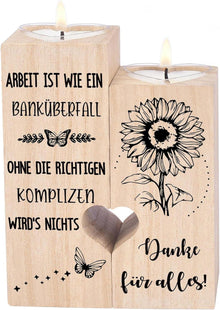 Personalisierter Kerzenhalter für Kollegen - Danke Geschenke