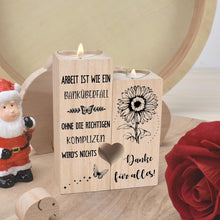 Personalisierter Holz-Kerzenständer - Dankeschön Geschenk
