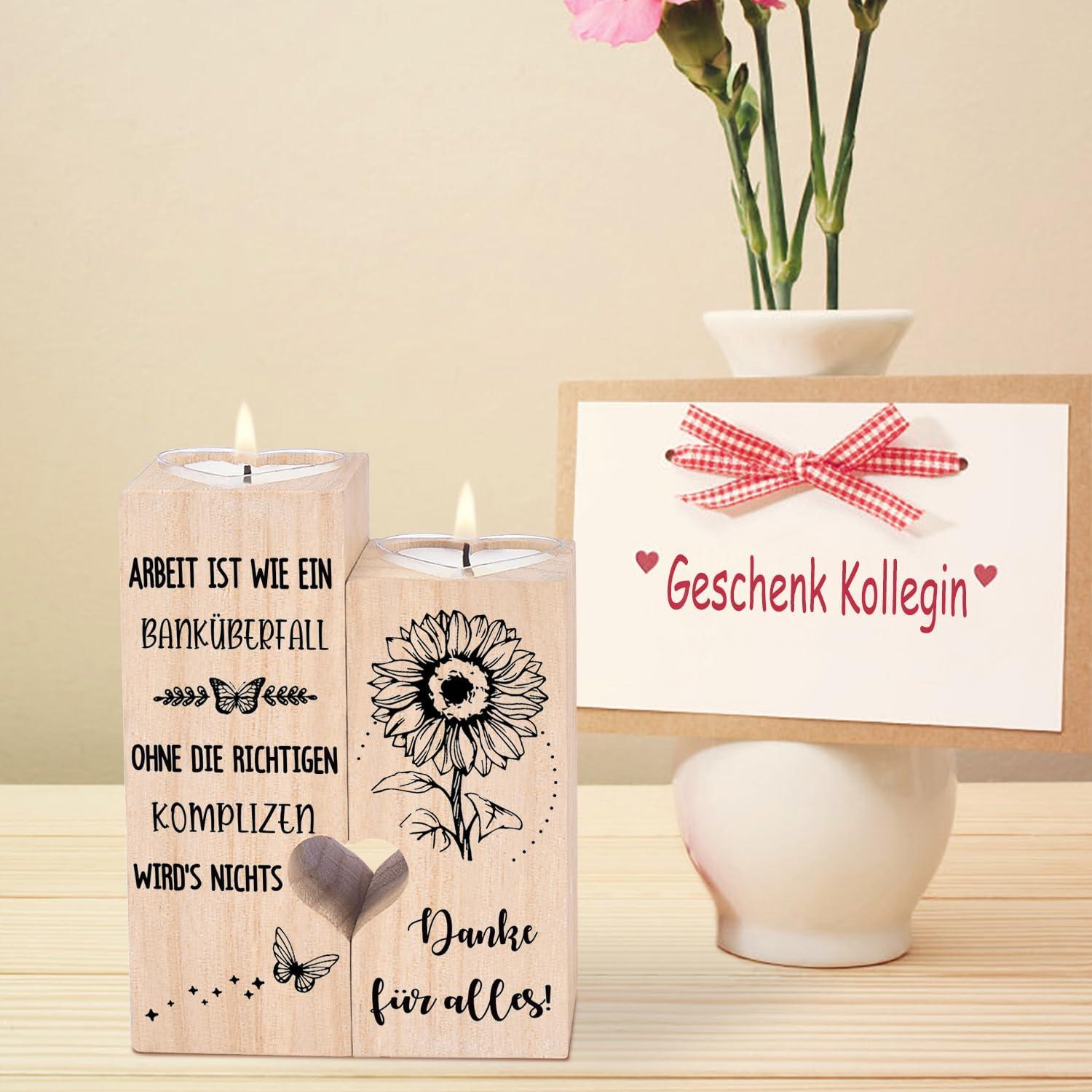 Personalisierter Kerzenhalter für Kollegen - Danke Geschenke