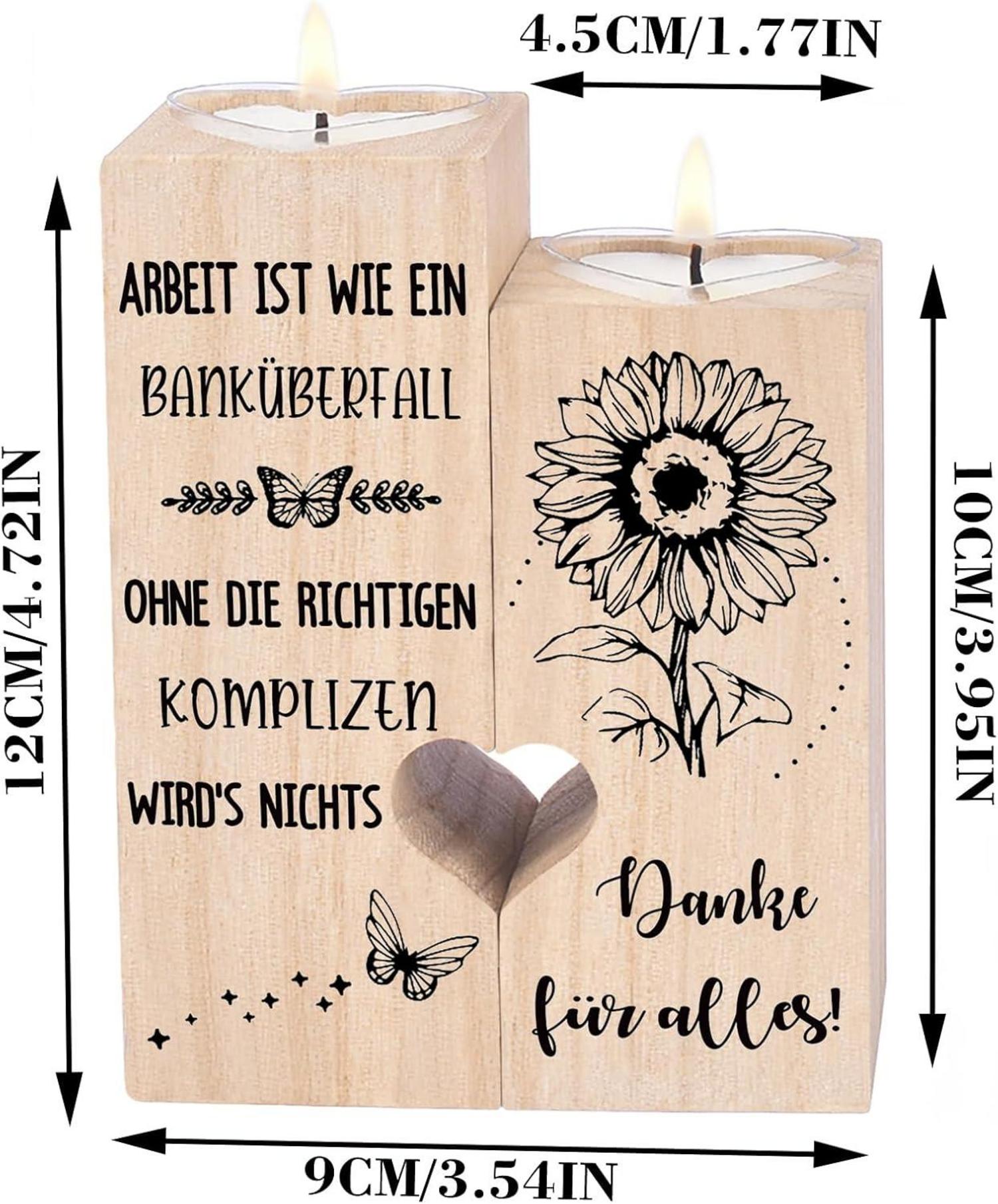 Personalisierter Holz Kerzenhalter Kollegen Geschenk Dank Ruhestand