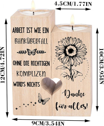 Personalisierter Holz Kerzenhalter Kollegen Geschenk Dank Ruhestand