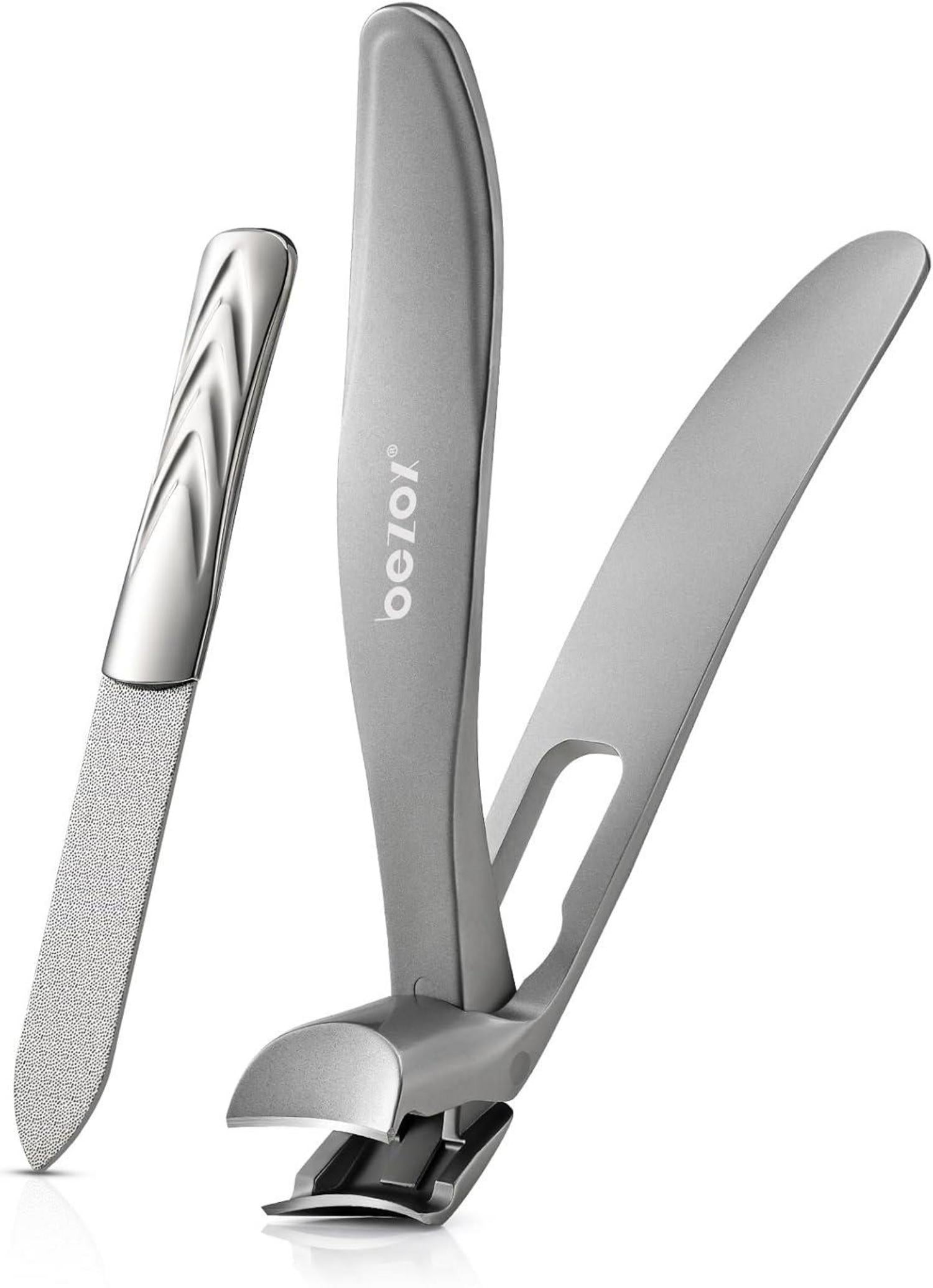 Ergonomischer Nagelknipser für dicke Nägel mit abgewinkeltem Kopf und