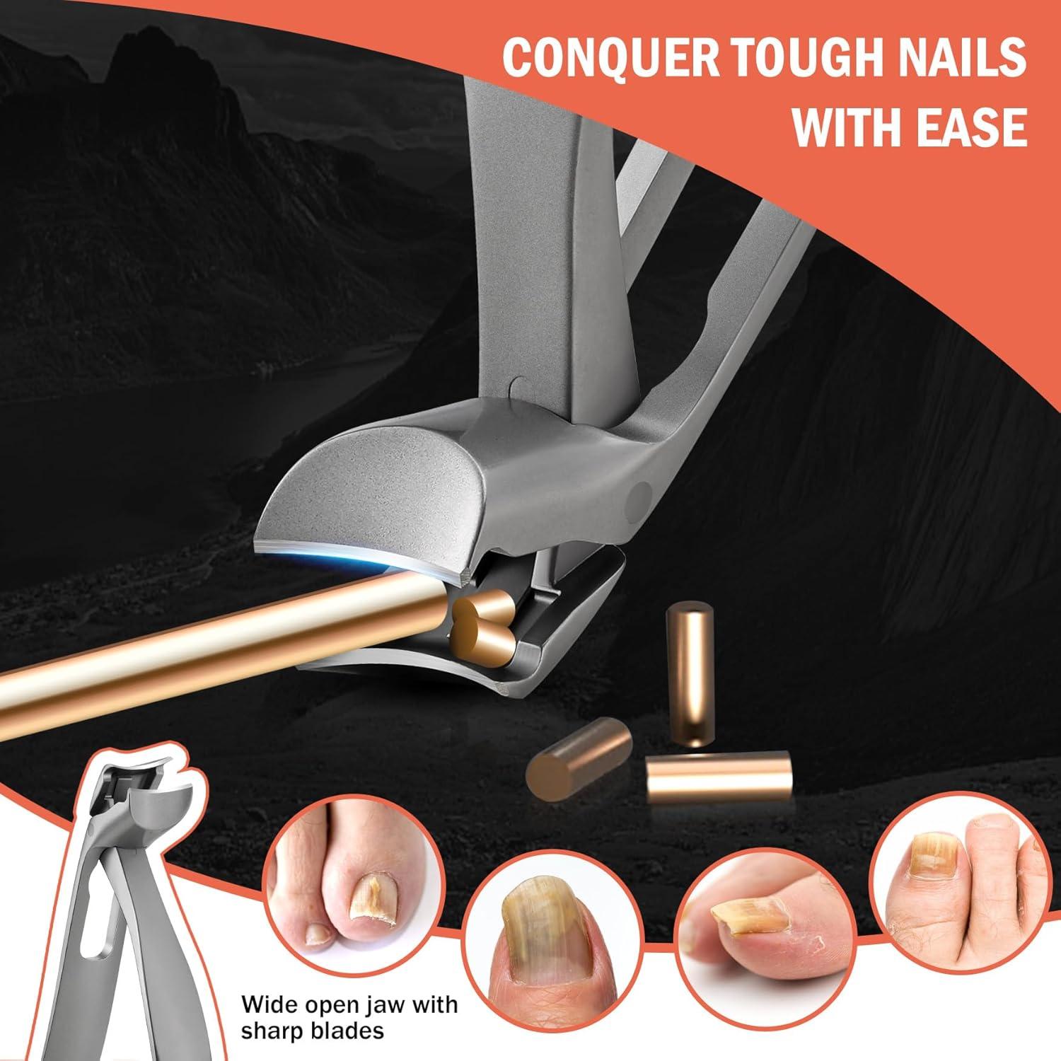 Ergonomischer Nagelknipser für dicke Seniorennägel mit Metall-Nagelfeile
